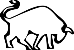 Bull Side View Outline Tracing Svg Vector, Free Vectors File